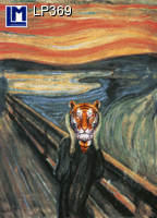 Postcard SCREAM WITH TIGER FACE LP369